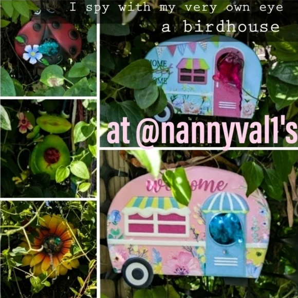 Pink Birdhouse with Welcome Sign